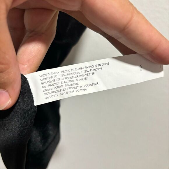 Eloquii Womens Velvet Asymmetrical Mock Neck Dress Size 20 Black Sleeveless Midi - Picture 9 of 10